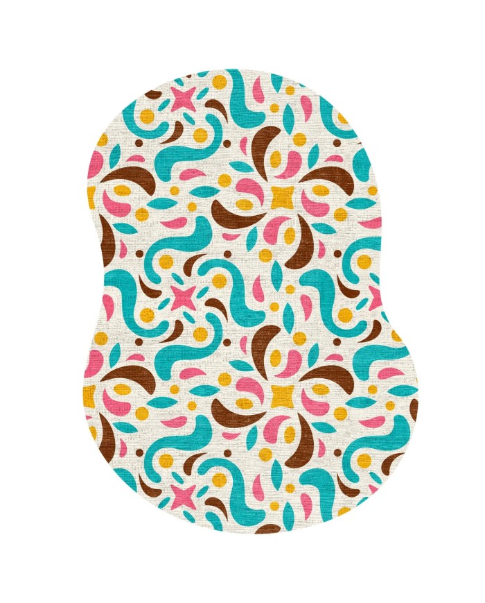 Kapre Şönil Yıkanabilir Kaymaz Pamuk Tabanlı Antibakteriyel Asimetrik Halı