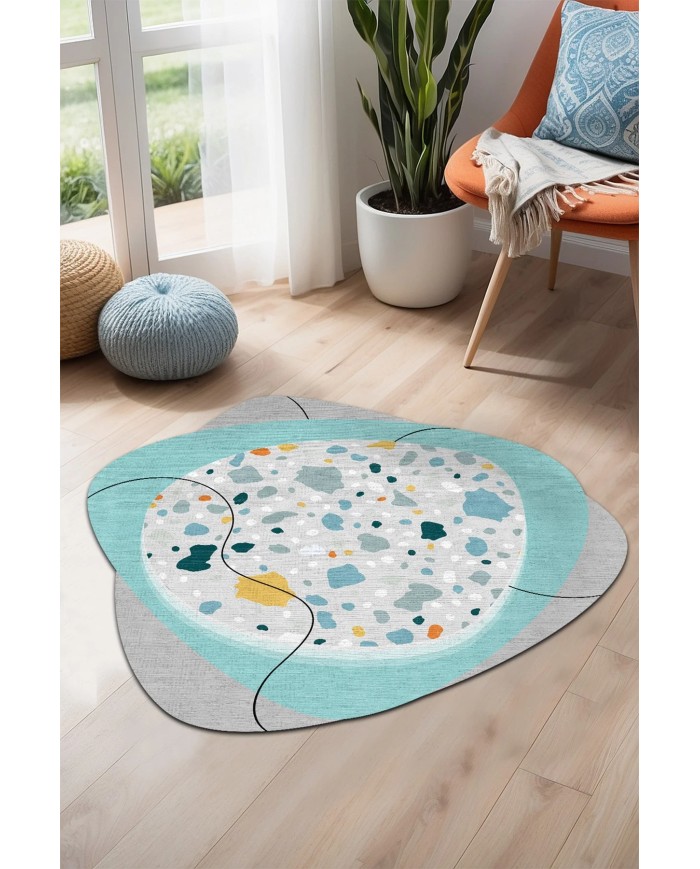 Mazar Şönil Yıkanabilir Kaymaz Pamuk Tabanlı Antibakteriyel Asimetrik Halı