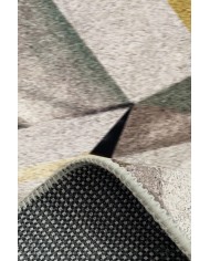 Boug Modern Kadife Geometrik Desenli Pamuk Tabanlı Yıkanabilen Kaydırmaz Antibakteriyel Salon Halısı