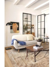 Hana Modern Kadife Eko Desenli Pamuk Tabanlı Yıkanabilen Kaydırmaz Antibakteriyel Salon Halısı