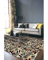 Endrın Modern Kadife Desenli Pamuk Tabanlı Yıkanabilen Kaydırmaz Antibakteriyel Salon Halısı