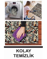 Endrın Modern Kadife Desenli Pamuk Tabanlı Yıkanabilen Kaydırmaz Antibakteriyel Salon Halısı