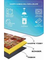 Carnosa Patchwork Desenli Kadife Pamukyıkanabilen Kaydırmaz Antibakteriyel Salon Halısı