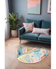 Relaf Şönil Yıkanabilir Kaymaz Pamuk Tabanlı Antibakteriyel Asimetrik Halı