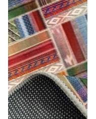 Bitsy Patchwork Kadife Modern Pamuk Tabanlı Yıkanabilen Kaydırmaz Antibakteriyel Salon Halısı