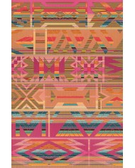 Cros Modern Desenli Kadife Pamuk Tabanlı Yıkanabilen Kaydırmaz Antibakteriyel Salon Halısı