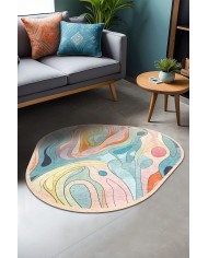 Relaf Şönil Yıkanabilir Kaymaz Pamuk Tabanlı Antibakteriyel Asimetrik Halı