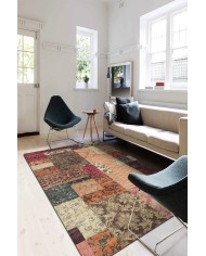 Banaf Patchwork Kadife Modern Pamuk Tabanlı Yıkanabilen Kaydırmaz Antibakteriyel Salon Halısı