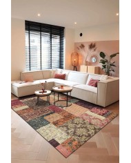 Banaf Patchwork Kadife Modern Pamuk Tabanlı Yıkanabilen Kaydırmaz Antibakteriyel Salon Halısı