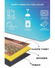 Banaf Patchwork Kadife Modern Pamuk Tabanlı Yıkanabilen Kaydırmaz Antibakteriyel Salon Halısı
