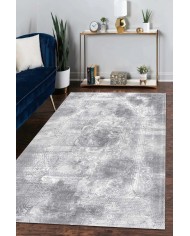 Kali Modern Kadife Eko Desenli Pamuk Tabanlı Yıkanabilen Kaydırmaz Antibakteriyel Salon Halısı