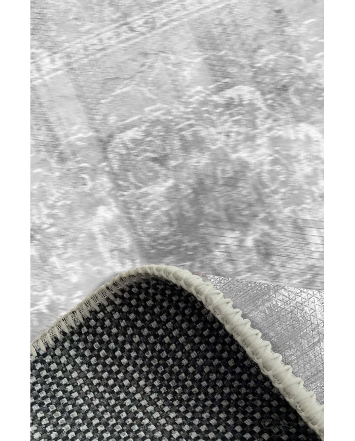 Kali Modern Kadife Eko Desenli Pamuk Tabanlı Yıkanabilen Kaydırmaz Antibakteriyel Salon Halısı