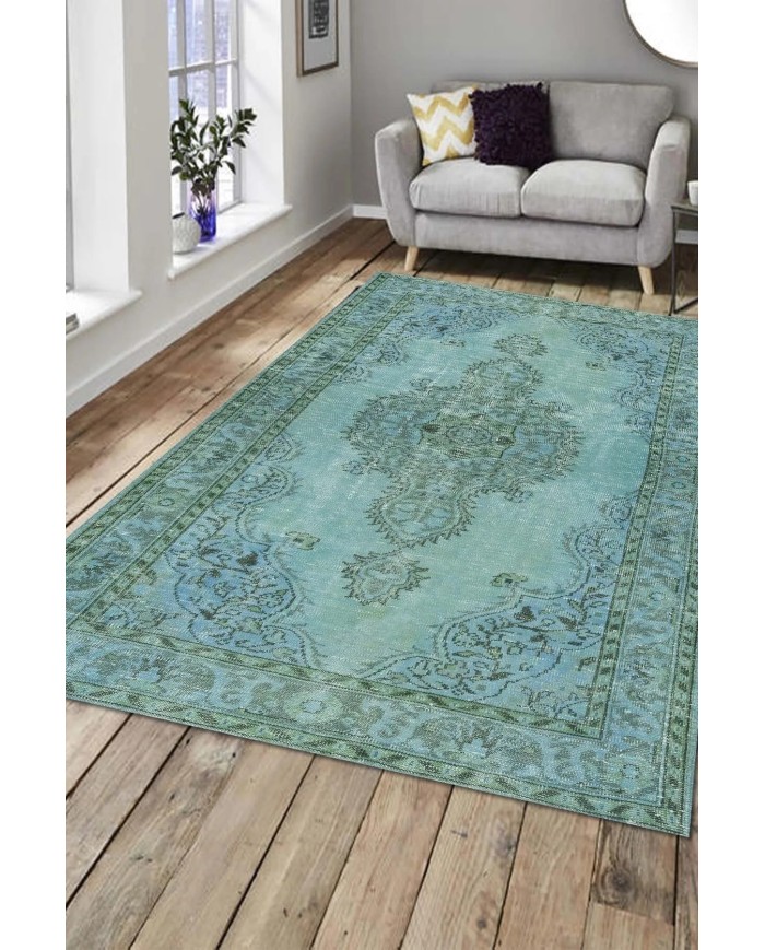 Jeff Modern Kadife Eko Desenli Pamuk Tabanlı Yıkanabilen Kaydırmaz Antibakteriyel Salon Halısı