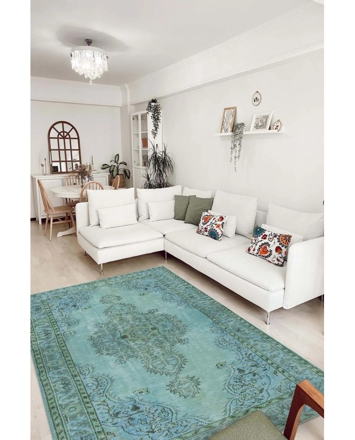 Jeff Modern Kadife Eko Desenli Pamuk Tabanlı Yıkanabilen Kaydırmaz Antibakteriyel Salon Halısı