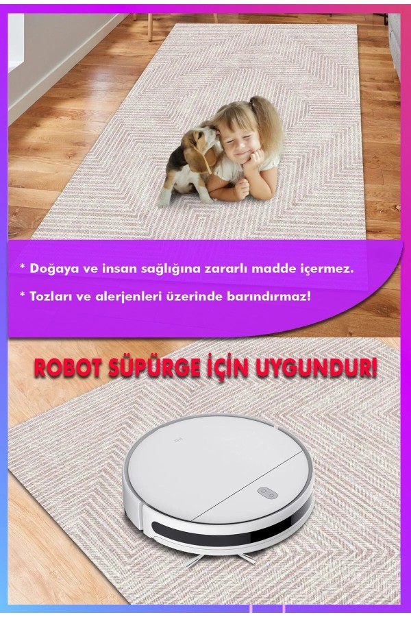 Tegan Modern Kadife  Dekoratif Pamuk Taban Kaymaz Yıkanabilen Antibakteriyel Salon Halısı