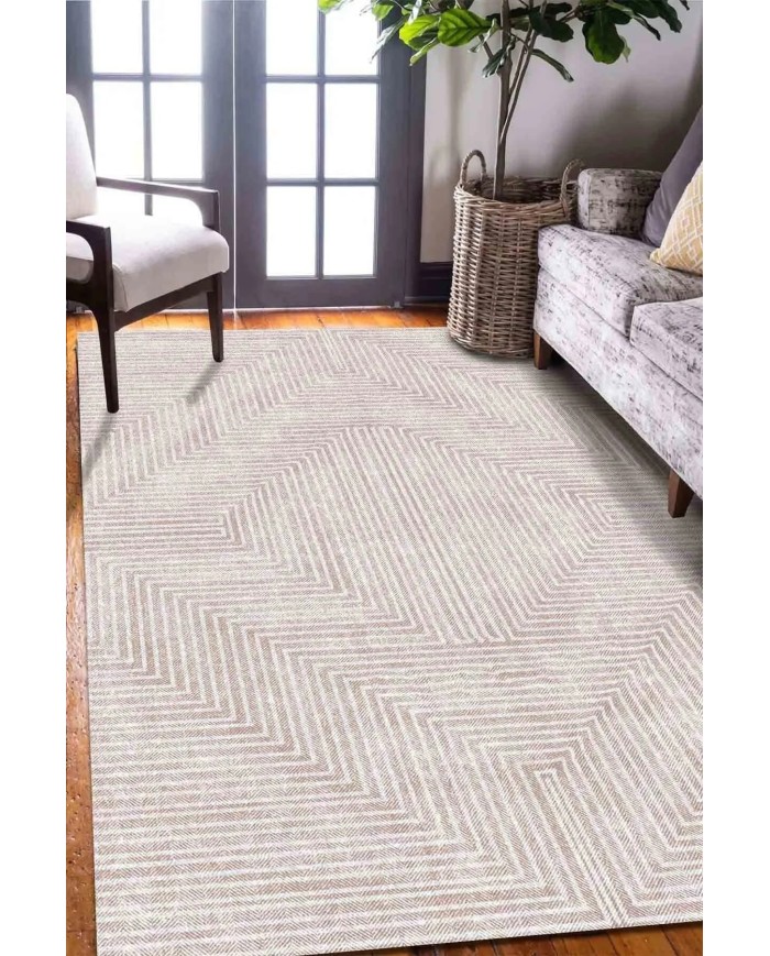 Tegan Modern Kadife  Dekoratif Pamuk Taban Kaymaz Yıkanabilen Antibakteriyel Salon Halısı