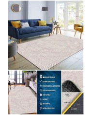 Tegan Modern Kadife  Dekoratif Pamuk Taban Kaymaz Yıkanabilen Antibakteriyel Salon Halısı