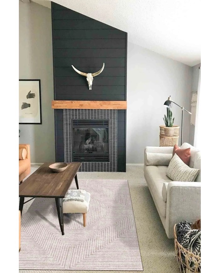 Tegan Modern Kadife  Dekoratif Pamuk Taban Kaymaz Yıkanabilen Antibakteriyel Salon Halısı