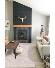 Tegan Modern Kadife  Dekoratif Pamuk Taban Kaymaz Yıkanabilen Antibakteriyel Salon Halısı