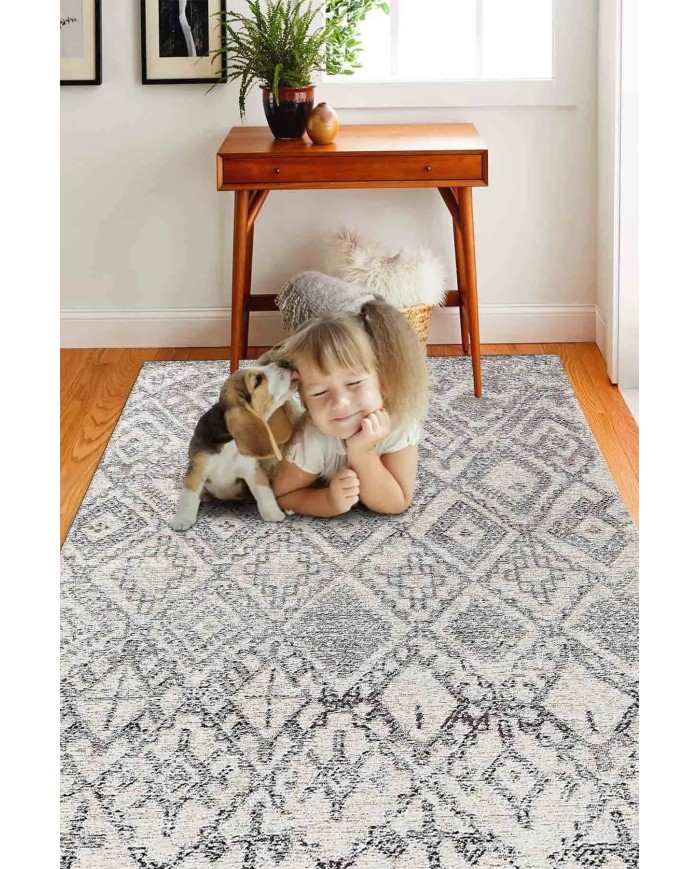 Blackshade Modern Kadife Pamuk Taban Kaymaz Yıkanabilen Antibakteriyel Salon Halısı Mutfak Kilim