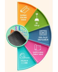 Alava Kadife Antibakteriyel Yıkanabilir Kaymaz Pamuk Tabanlı Çocuk Halısı