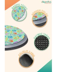 Alava Kadife Antibakteriyel Yıkanabilir Kaymaz Pamuk Tabanlı Çocuk Halısı