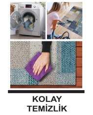 Anelia Patchwork Kadife Pamuk Tabanlı Yıkanabilen Kaymaz Antibakteriyel Yuvarlak Salon Halısı