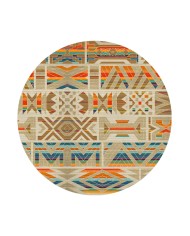 Crocus Modern Kadife Desenli Pamuk Tabanlı Yıkanabilen Kaydırmaz Antibakteriyel Yuvarlak Salon Halısı