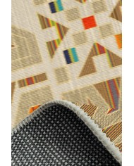 Crocus Modern Kadife Desenli Pamuk Tabanlı Yıkanabilen Kaydırmaz Antibakteriyel Yuvarlak Salon Halısı