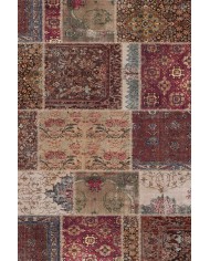 Cortez Patchwork Kadife Desenli Pamuk Tabanlı Yıkanabilen Kaydırmaz Antibakteriyel Salon Halısı