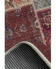 Cortez Patchwork Kadife Desenli Pamuk Tabanlı Yıkanabilen Kaydırmaz Antibakteriyel Salon Halısı