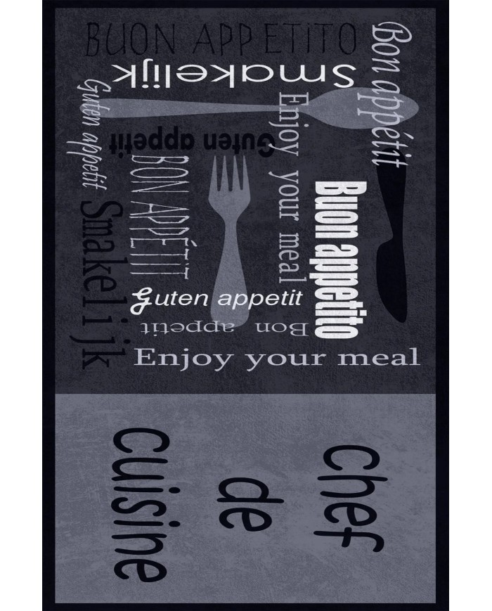 Roods Modern Kadife Desenli Pamuk Tabanlı Yıkanabilen Kaydırmaz Antibakteriyel Mutfak Halısı