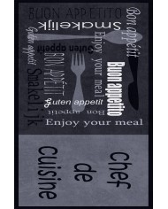 Roods Modern Kadife Desenli Pamuk Tabanlı Yıkanabilen Kaydırmaz Antibakteriyel Mutfak Halısı