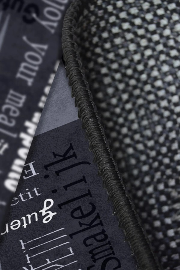 Roods Modern Kadife Desenli Pamuk Tabanlı Yıkanabilen Kaydırmaz Antibakteriyel Mutfak Halısı