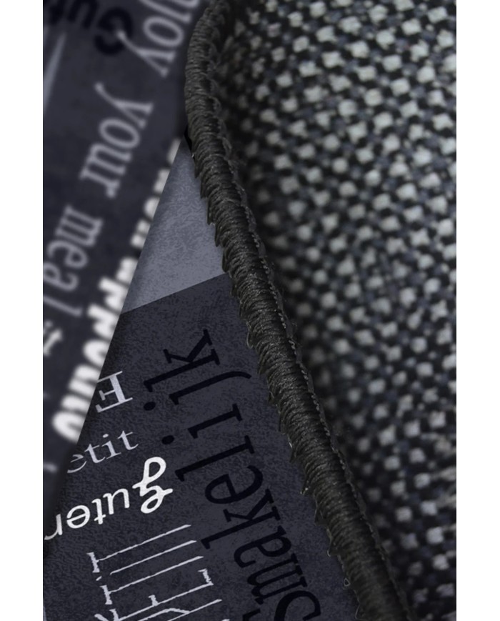 Roods Modern Kadife Desenli Pamuk Tabanlı Yıkanabilen Kaydırmaz Antibakteriyel Mutfak Halısı