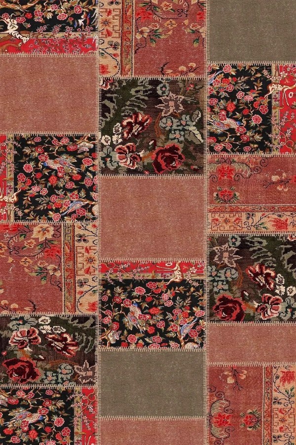 Feran Modern Kadife Patchwork Desenli Pamuk Tabanlı Yıkanabilen Kaymaz Antibakteriyel Salon Halısı Feran Modern Kadife Patchwork Desenli Pamuk Tabanlı Yıkanabilen Kaymaz Antibakteriyel Salon Halısı