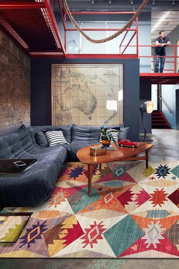 Rhodo Modern Desenli Kadife Pamuk Yıkanabilen Kaydırmaz Antibakteriyel Salon Halısı Rhodo Modern Desenli Kadife Pamuk Yıkanabilen Kaydırmaz Antibakteriyel Salon Halısı
