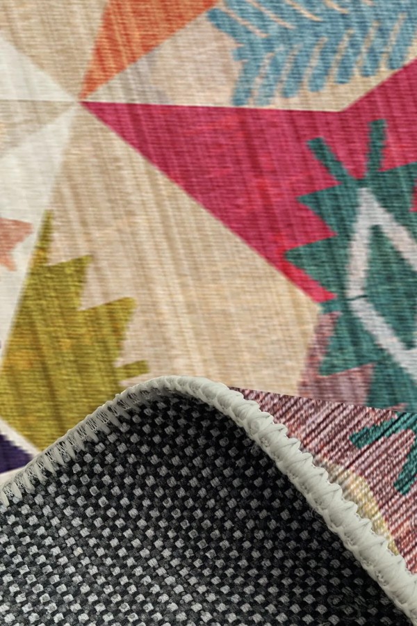 Rhodo Modern Desenli Kadife Pamuk Yıkanabilen Kaydırmaz Antibakteriyel Salon Halısı Rhodo Modern Desenli Kadife Pamuk Yıkanabilen Kaydırmaz Antibakteriyel Salon Halısı