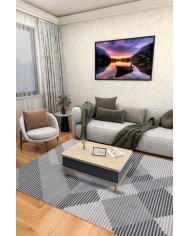 Betrice Modern Kadife Modern Pamuk Tabanlı Yıkanabilen Kaydırmaz Antibakteriyel Salon Halısı