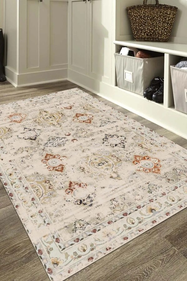 Jety Modern Kadife Pamuk Tabanlı Yıkanabilen Kaydırmaz Antibakteriyel Salon Halısı