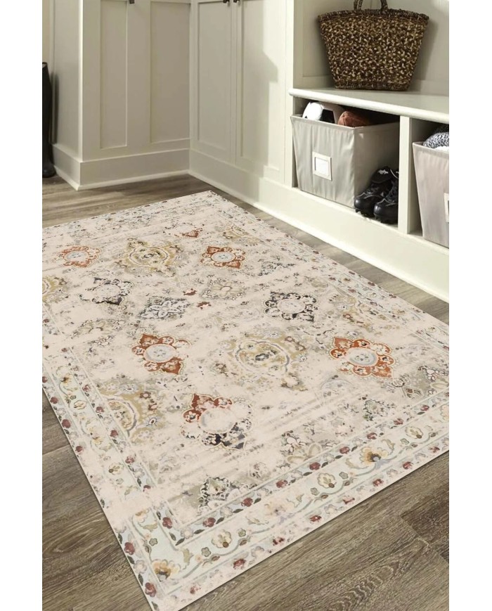 Jety Modern Kadife Pamuk Tabanlı Yıkanabilen Kaydırmaz Antibakteriyel Salon Halısı