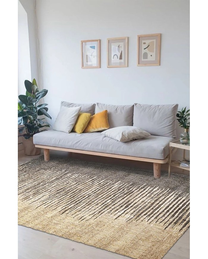 Borin Modern Kadife Desenli Pamuk Tabanlı Yıkanabilen Kaydırmaz Antibakteriyel Salon Halısı