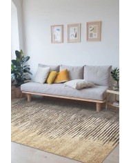 Borin Modern Kadife Desenli Pamuk Tabanlı Yıkanabilen Kaydırmaz Antibakteriyel Salon Halısı