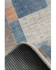 Anelia Patchwork Kadife Pamuk Tabanlı Yıkanabilen Kaymaz Antibakteriyel Salon Halısı
