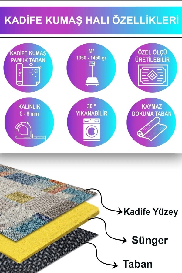 Anelia Patchwork Kadife Pamuk Tabanlı Yıkanabilen Kaymaz Antibakteriyel Salon Halısı Anelia Patchwork Kadife Pamuk Tabanlı Yıkanabilen Kaymaz Antibakteriyel Salon Halısı