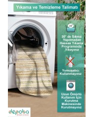 Alexis Modern Kadife Pamuk Tabanlı Yıkanabilen Kaydırmaz Antibakteriyel Salon Halısı