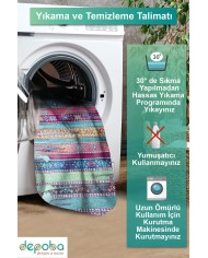 Brielle Modern Kadife Pamuk Tabanlı Yıkanabilen Kaydırmaz Antibakteriyel Salon Halısı