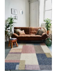 Anika Patchwork Kadife Pamuk Tabanlı Yıkanabilen Kaymaz Antibakteriyel Salon Halısı