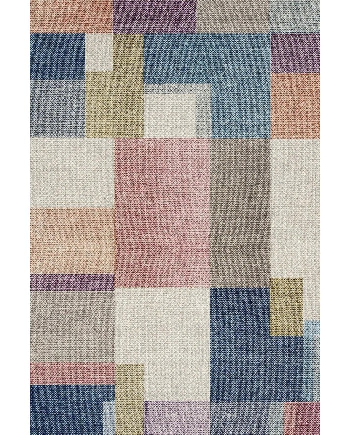 Anika Patchwork Kadife Pamuk Tabanlı Yıkanabilen Kaymaz Antibakteriyel Salon Halısı