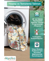 Omari Modern Kadife Pamuk Tabanlı Yıkanabilen Kaydırmaz Antibakteriyel Mutfak Halısı